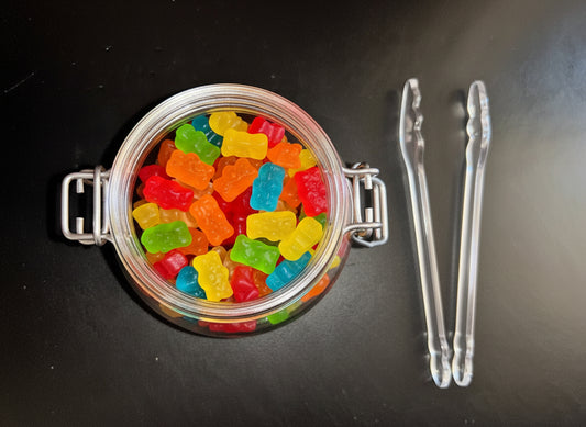 Cute Gummy Canister with Tongs Included
