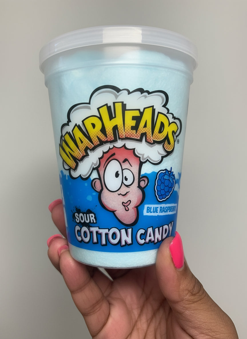 ADD-ONN Warheads Sour Cotton Candy Blue Raspberry Tub/with Shaker Pak!