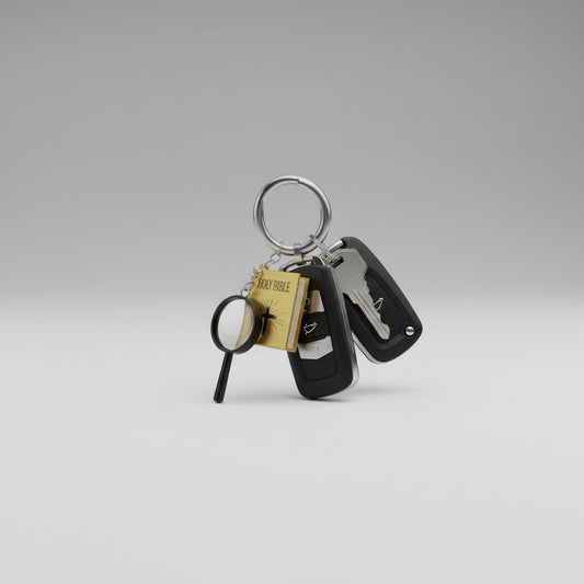 Mini KJV Bible Keychain with magnifying glass included. 3 Colors to choose from