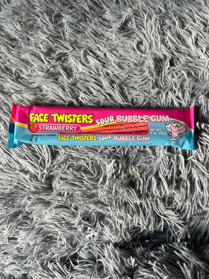 ADD-ONNS Face Twisters Sour Bubble Gum STRAWBERRY or GREEN APPLE