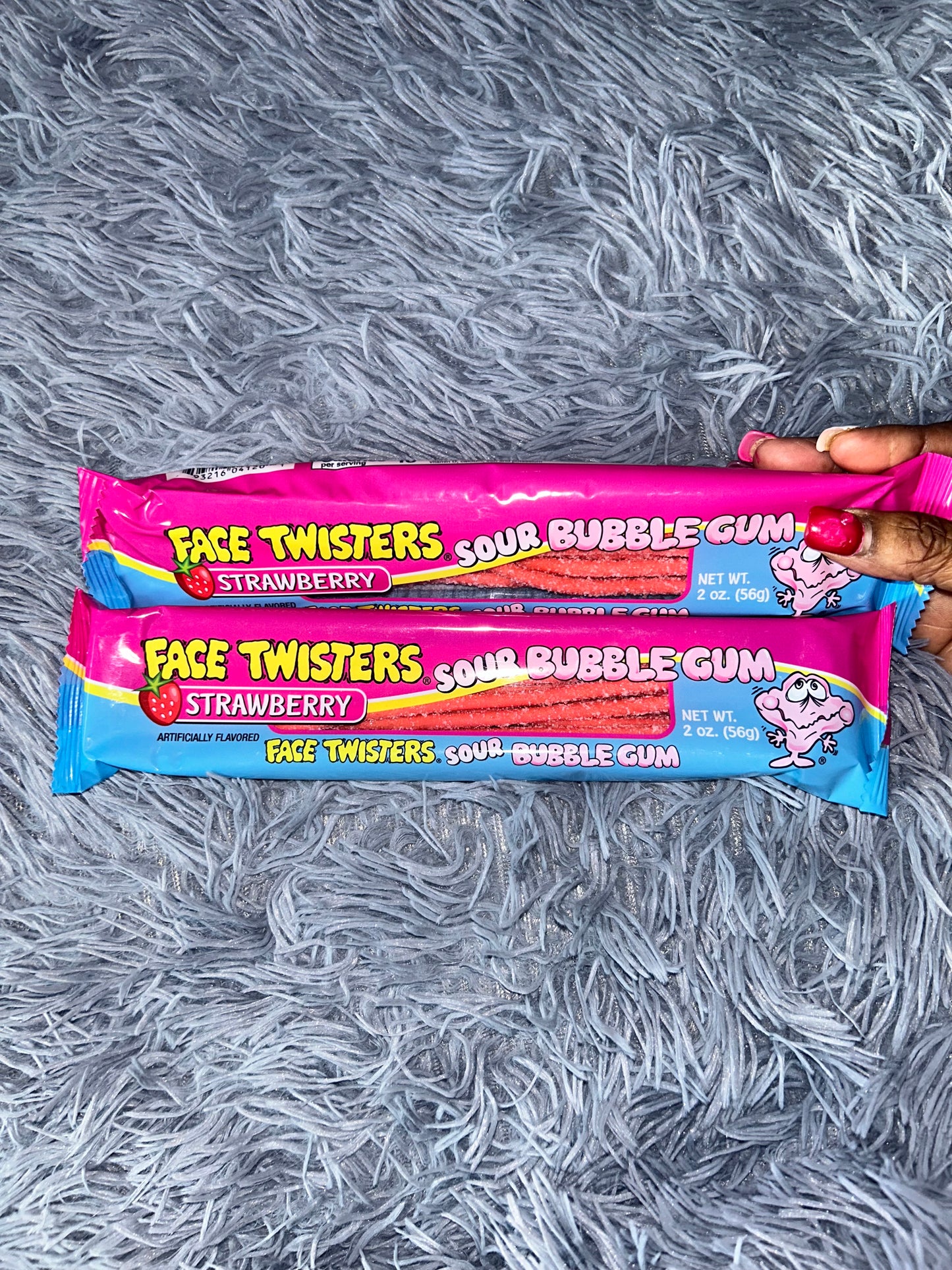 ADD-ONNS Face Twisters Sour Bubble Gum STRAWBERRY or GREEN APPLE