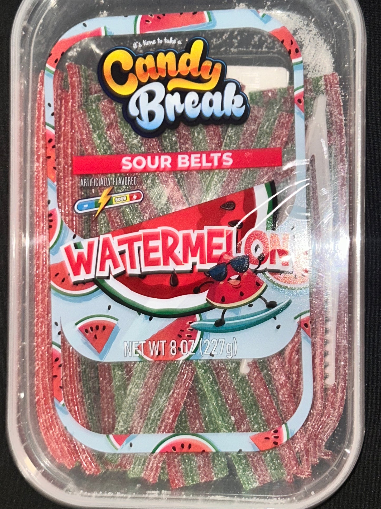 Personal Sour Watermelon Belts Gummies Tub — with Tongs Included