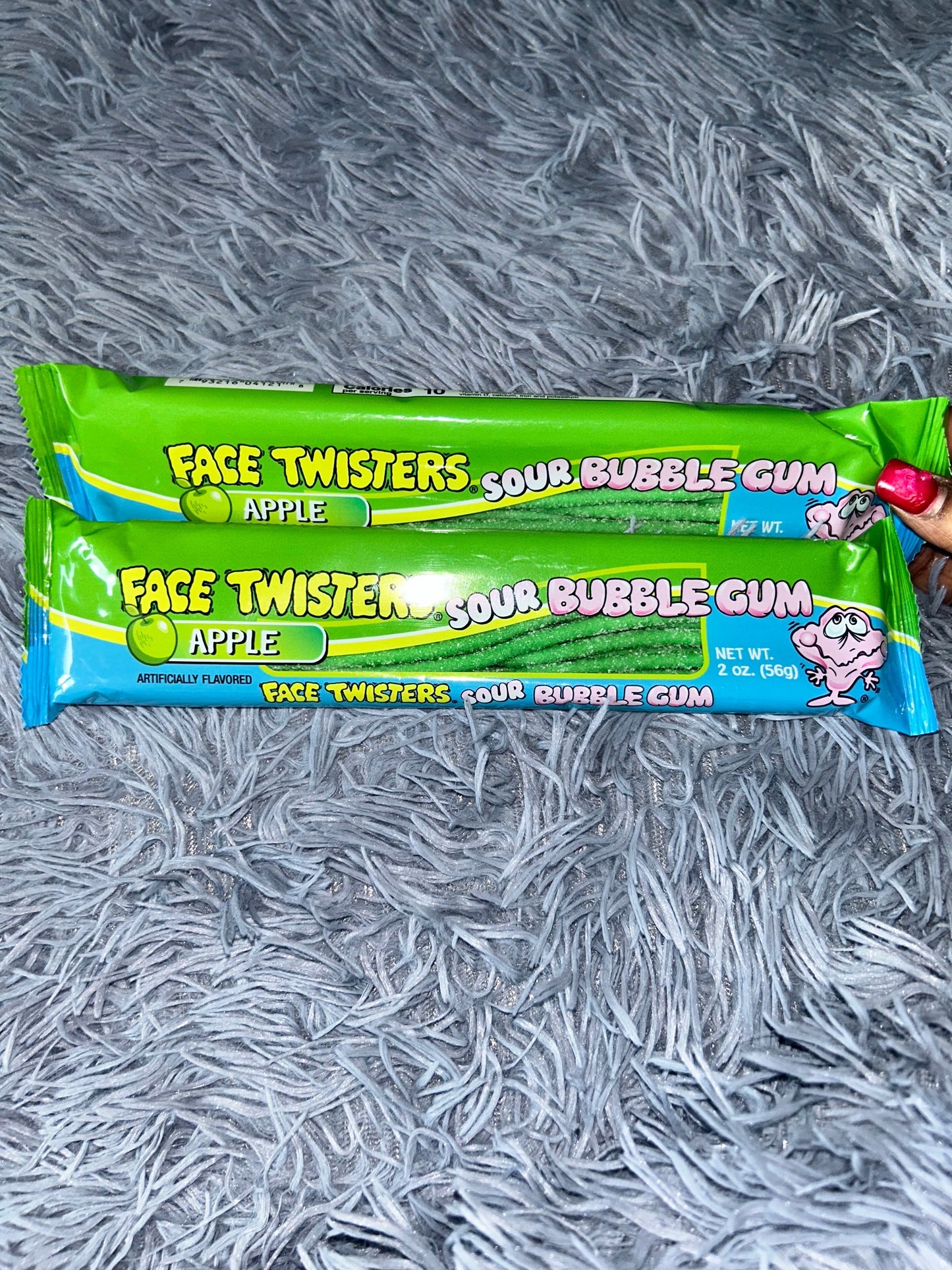 ADD-ONNS Face Twisters Sour Bubble Gum STRAWBERRY or GREEN APPLE