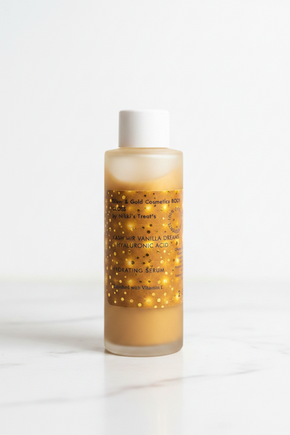 NEW Body Gloss Serum, Hyaluronic Acid, 24K Gold Shimmer, Cash’Mir Vanilla Dreams Scent • Hydrating