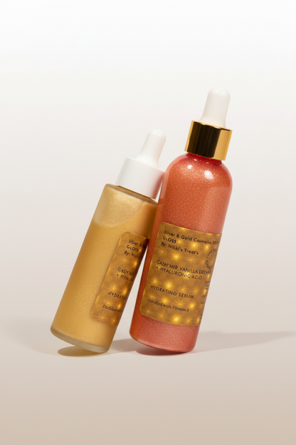 NEW Body Gloss Serum, Hyaluronic Acid, 24K Gold Shimmer, Cash’Mir Vanilla Dreams Scent • Hydrating