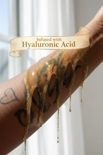 NEW Body Gloss Serum, Hyaluronic Acid, 24K Gold Shimmer, Cash’Mir Vanilla Dreams Scent • Hydrating