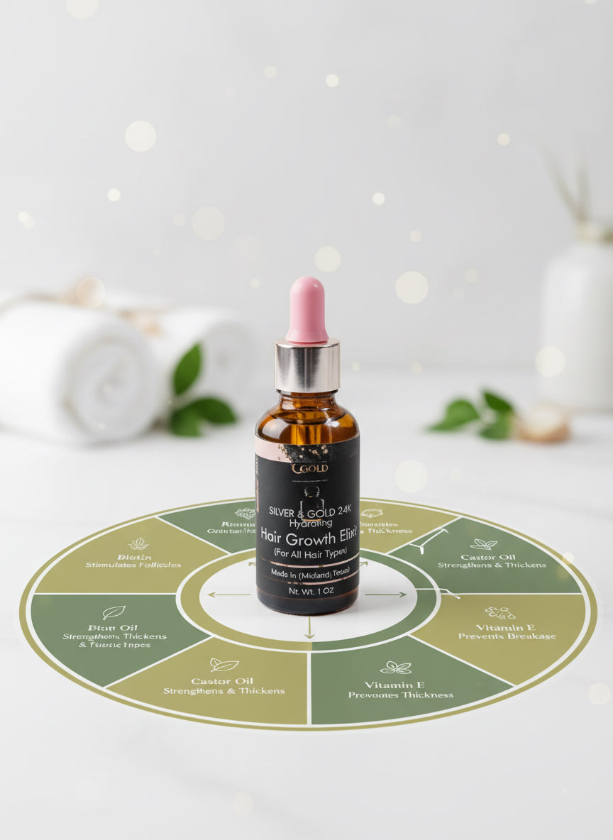 Silver & Gold 24K Hair Growth Elixir- Regular Strength