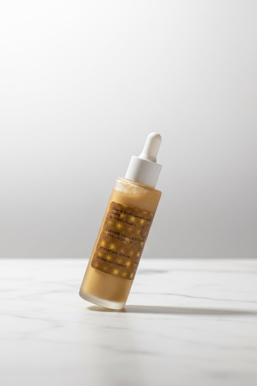 NEW Body Gloss Serum, Hyaluronic Acid, 24K Gold Shimmer, Cash’Mir Vanilla Dreams Scent • Hydrating