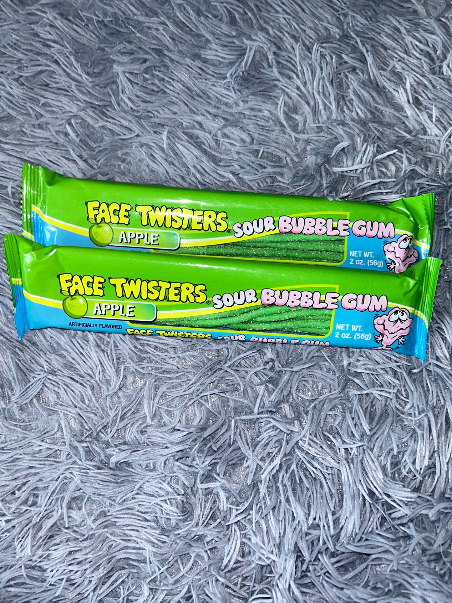 ADD-ONNS Face Twisters Sour Bubble Gum STRAWBERRY or GREEN APPLE