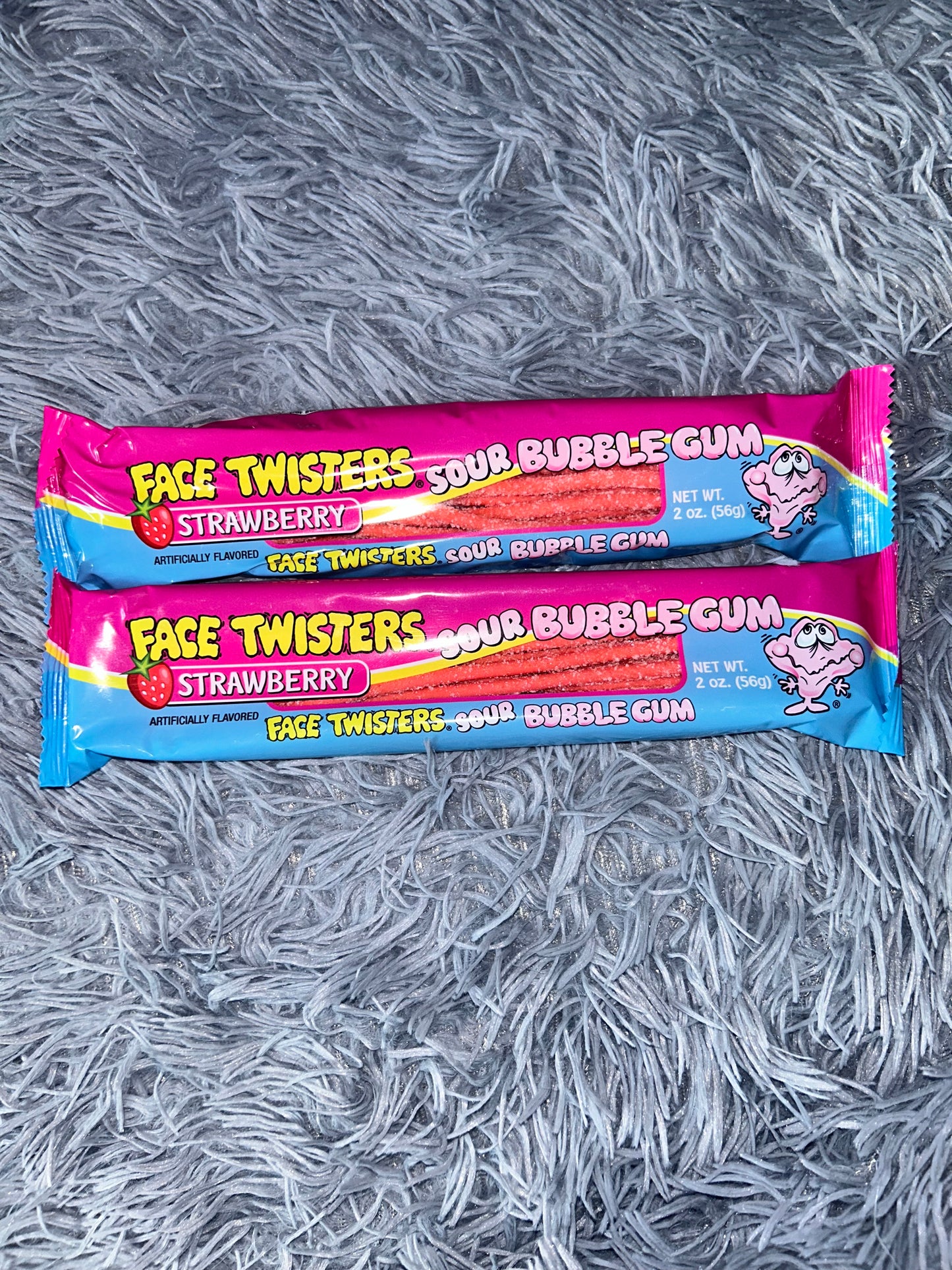 ADD-ONNS Face Twisters Sour Bubble Gum STRAWBERRY or GREEN APPLE