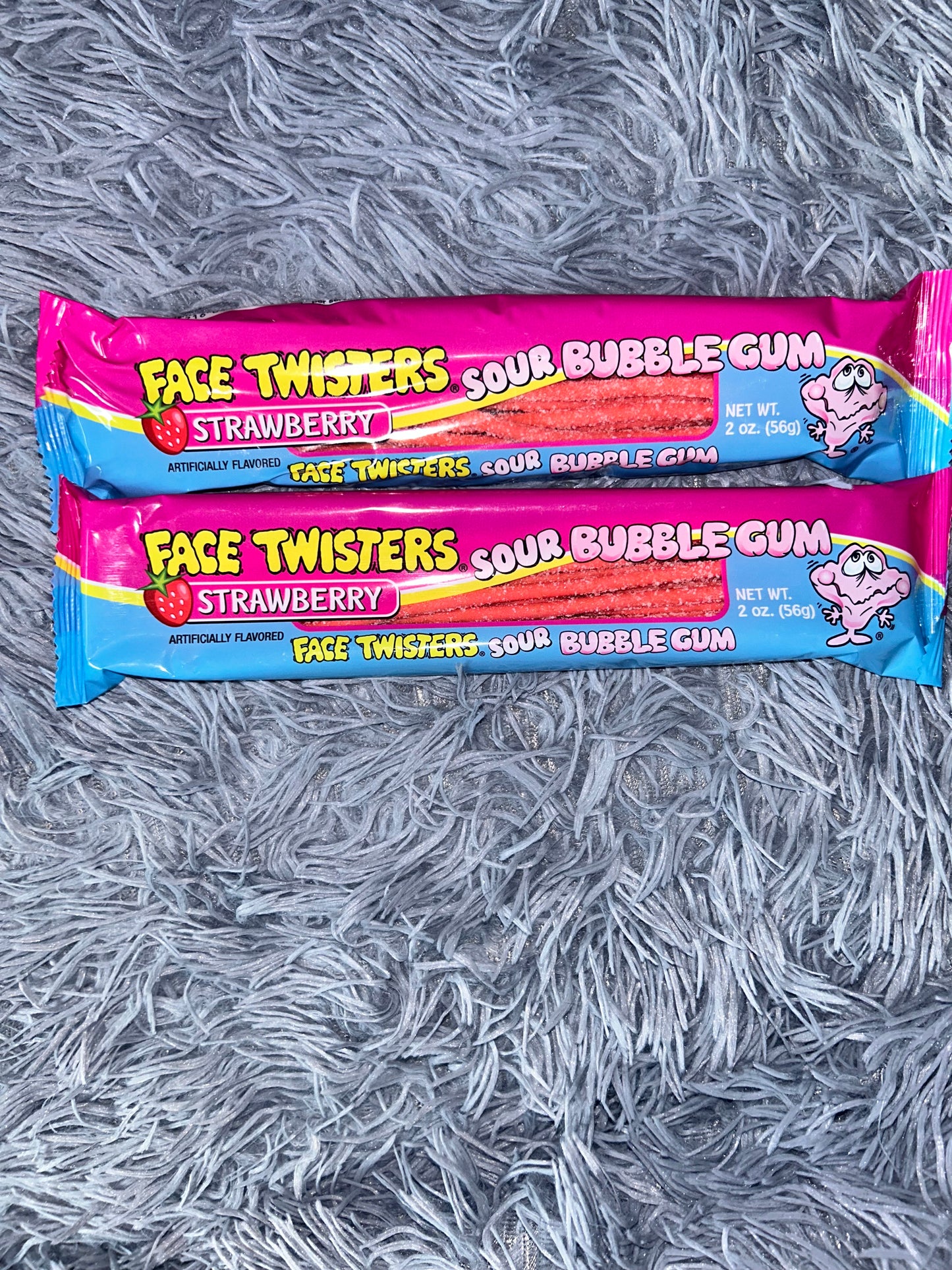 ADD-ONNS Face Twisters Sour Bubble Gum STRAWBERRY or GREEN APPLE